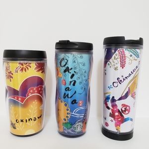 Set of 3 Starbucks Japan Okinawa tumblers